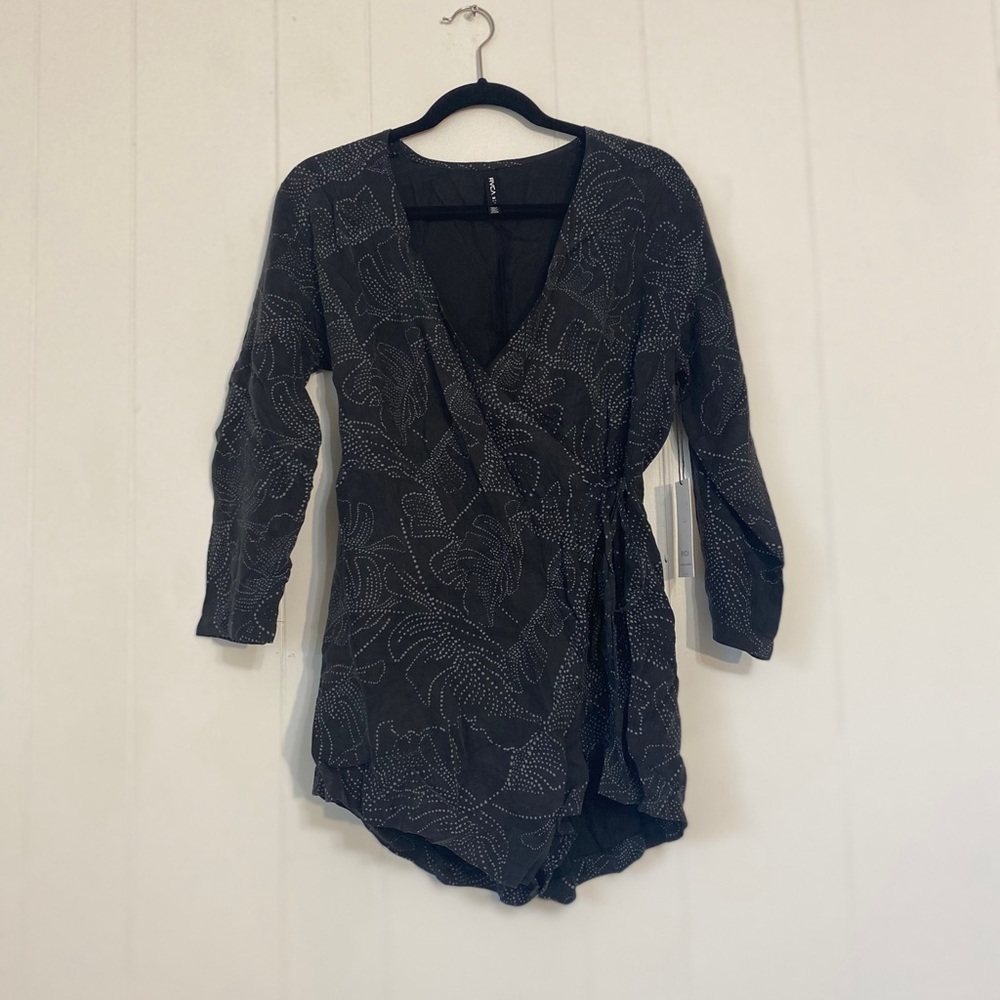 RVCA tropical leaf print romper
